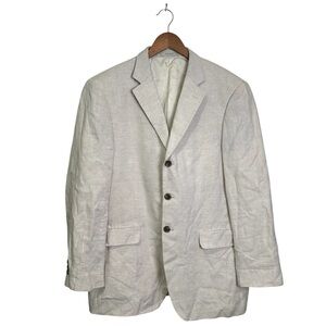 John W. Nordstrom Men’s Beige 42R Ormezzano 100% Linen Blazer Sport Coat